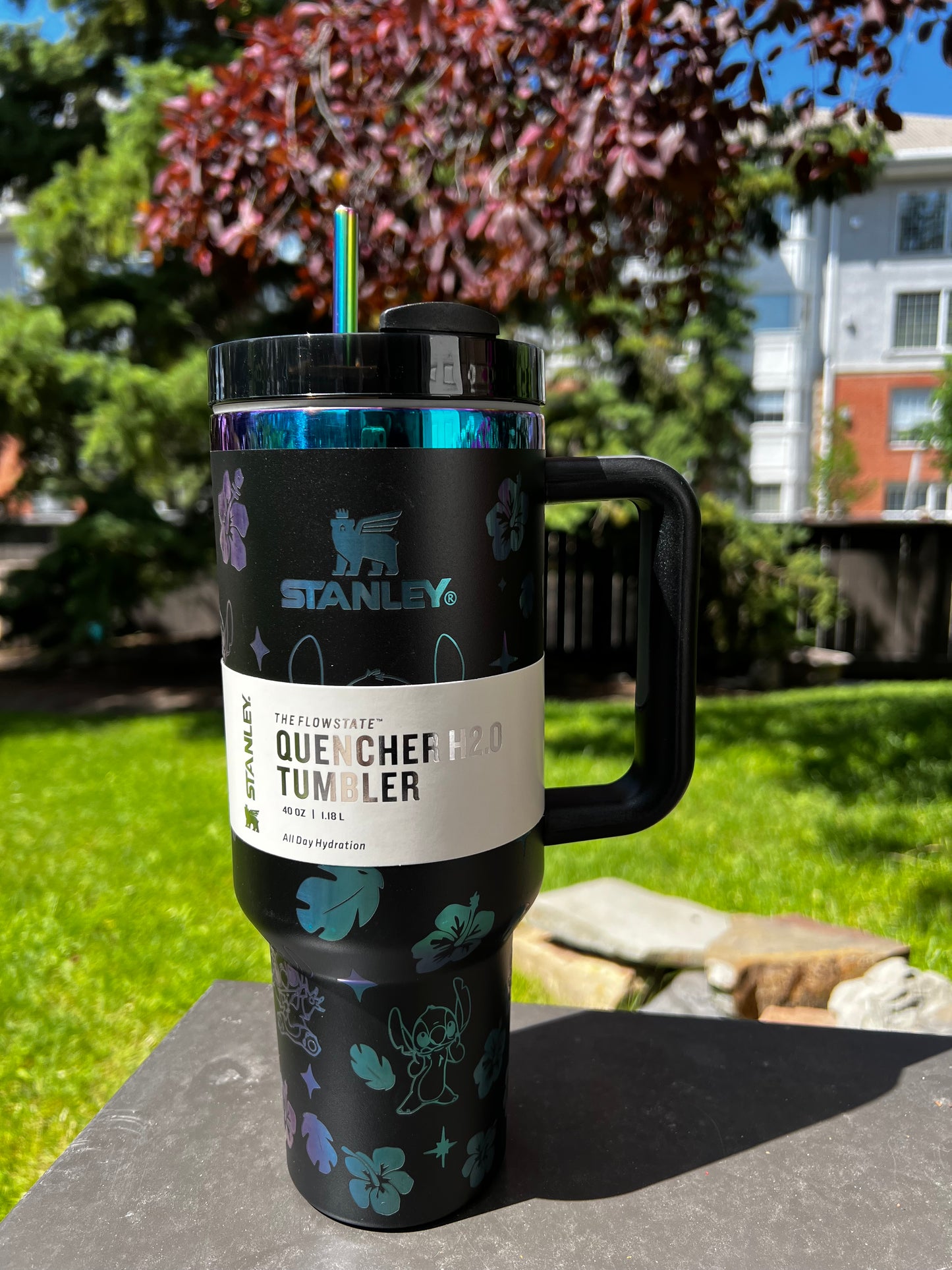 Laser engraved custom Stitch Stanley 40 oz Quencher, Birthday gift for teens & adults, Birthday gift for her, Travel cup, Trendy Tumbler