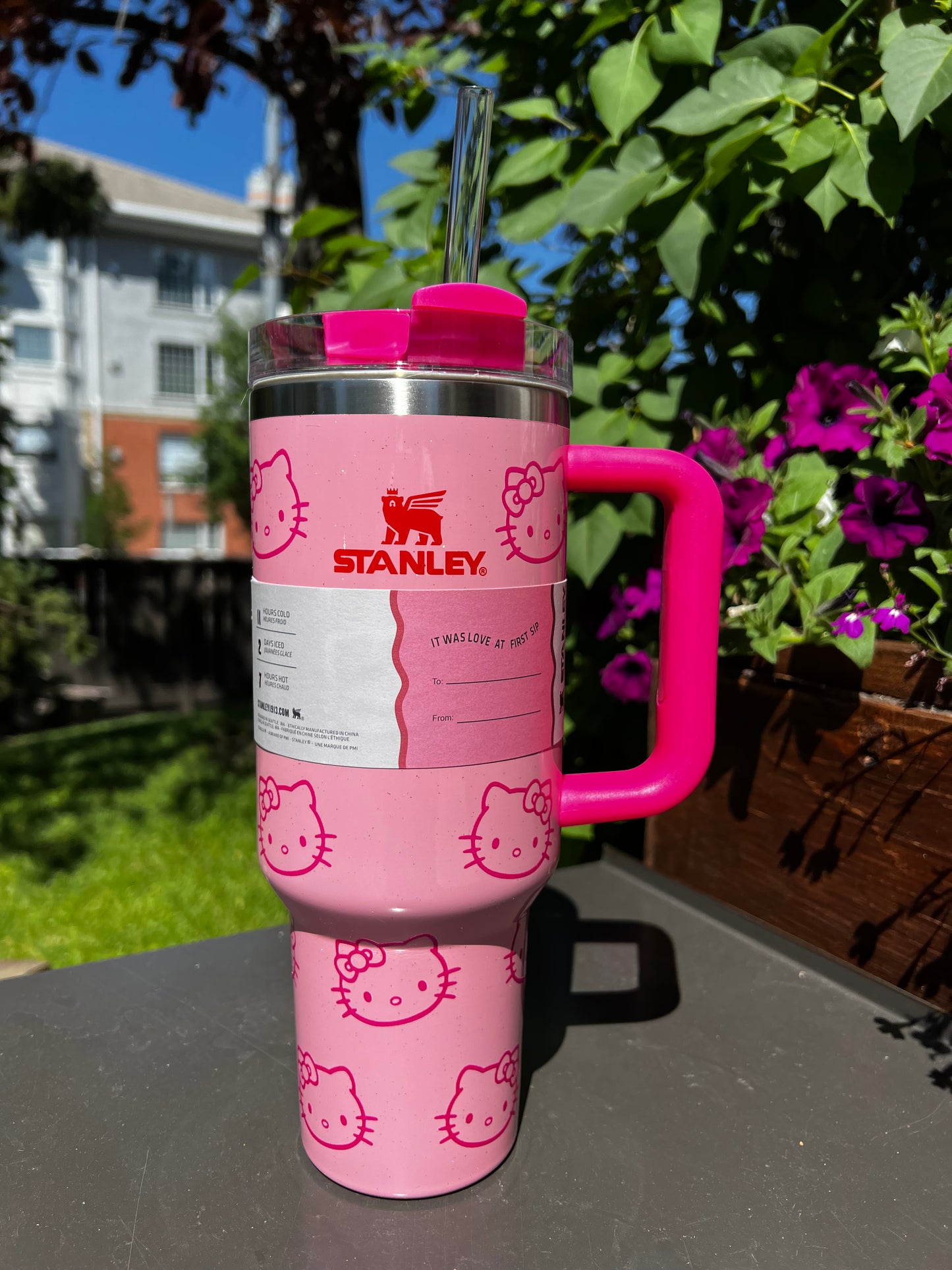 Personalized HK Tumbler 40 oz Quencher with straw, Birthday gift for teens/adults Christmas gift, Pink Kawaii cup trendy gifts for teens