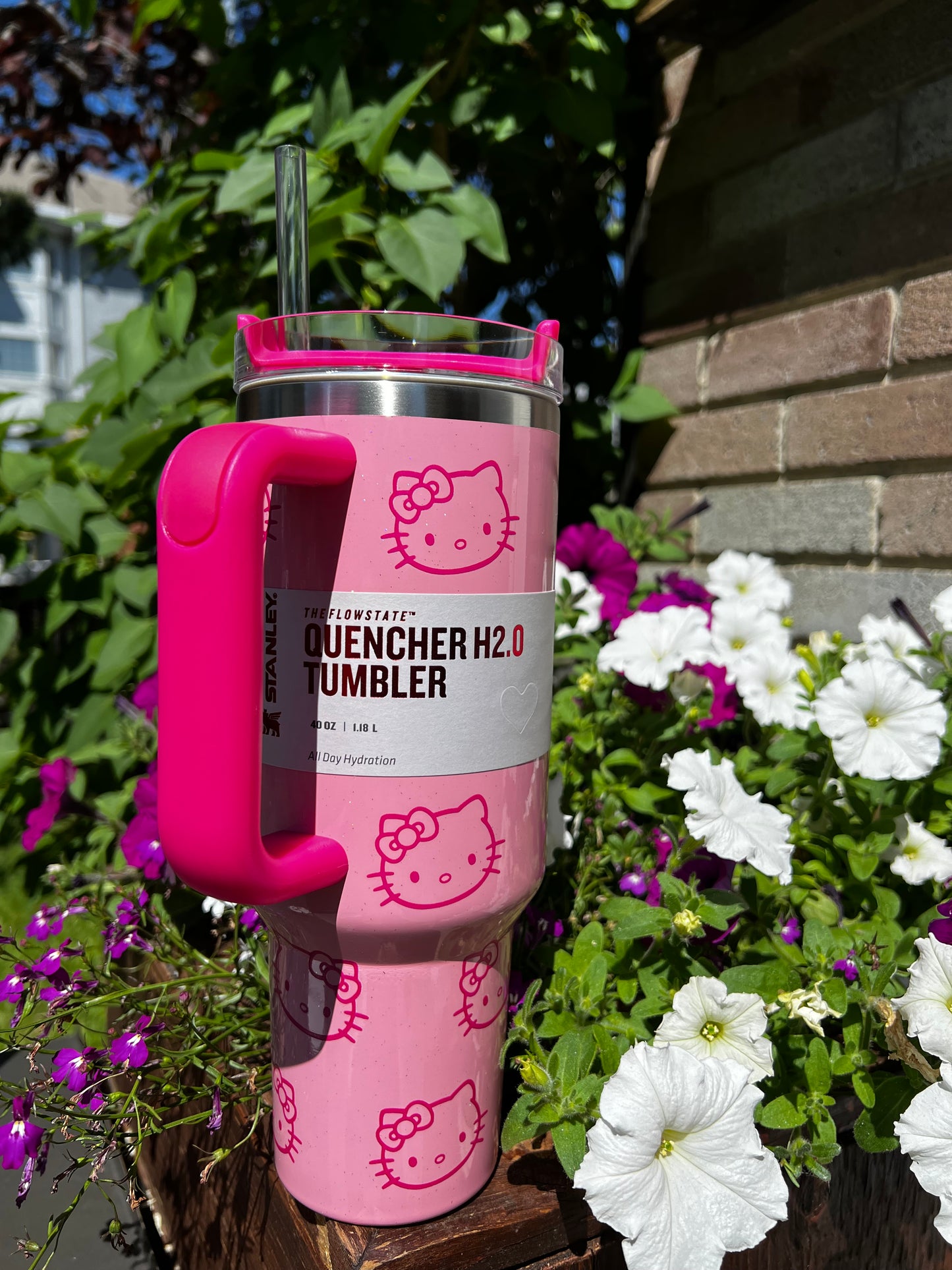 Personalized HK Tumbler 40 oz Quencher with straw, Birthday gift for teens/adults Christmas gift, Pink Kawaii cup trendy gifts for teens