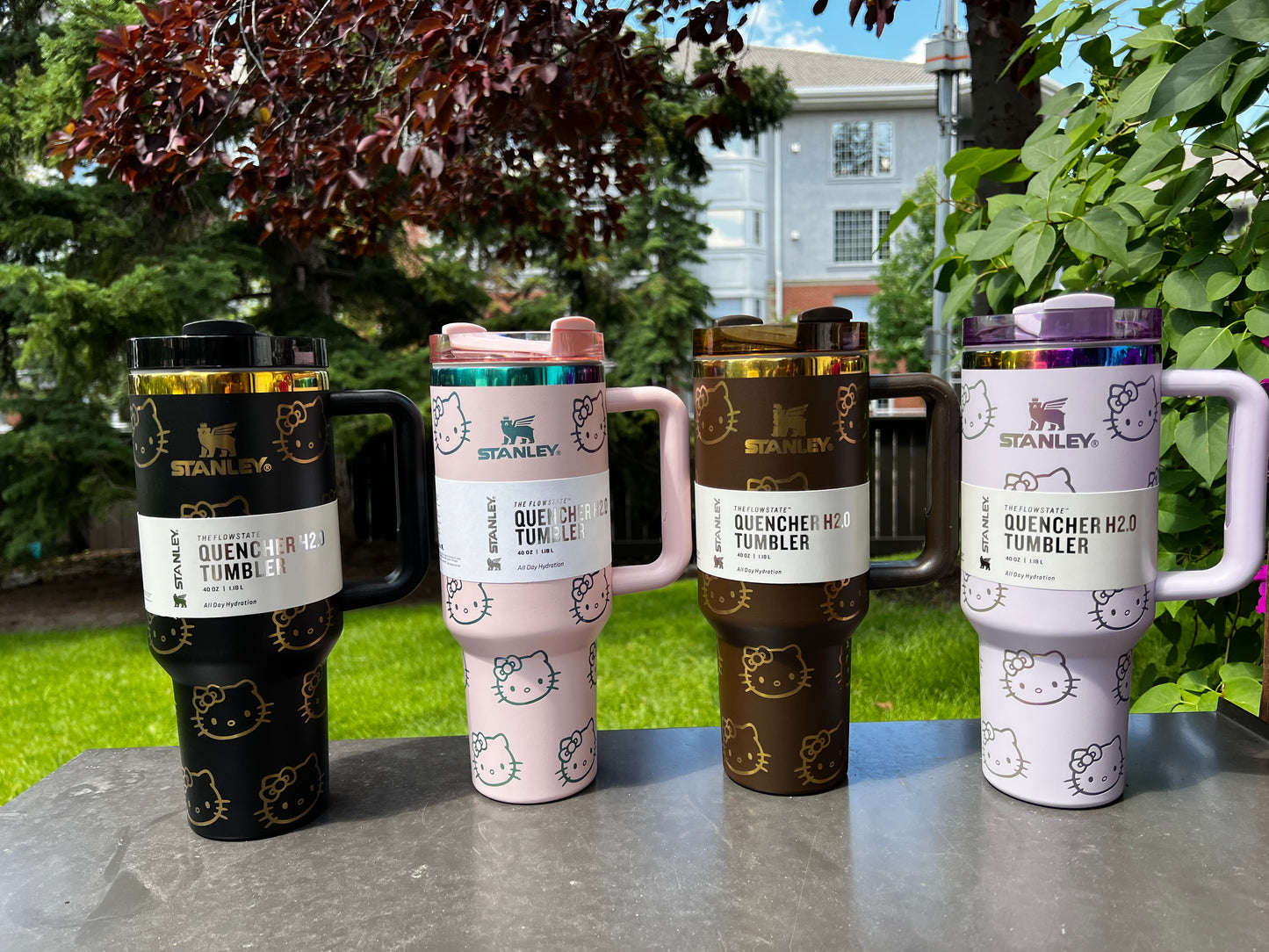 40 Oz Laser engraved custom Kitty Stanley 40 oz Quencher, Birthday gift for teens adults, Valentines gift for her, Travel cup, Trendy Tumbler