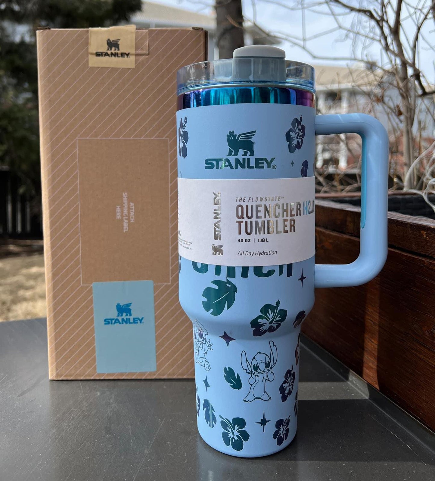 Laser engraved custom Stitch Stanley 40 oz Quencher, Birthday gift for teens & adults, Birthday gift for her, Travel cup, Trendy Tumbler