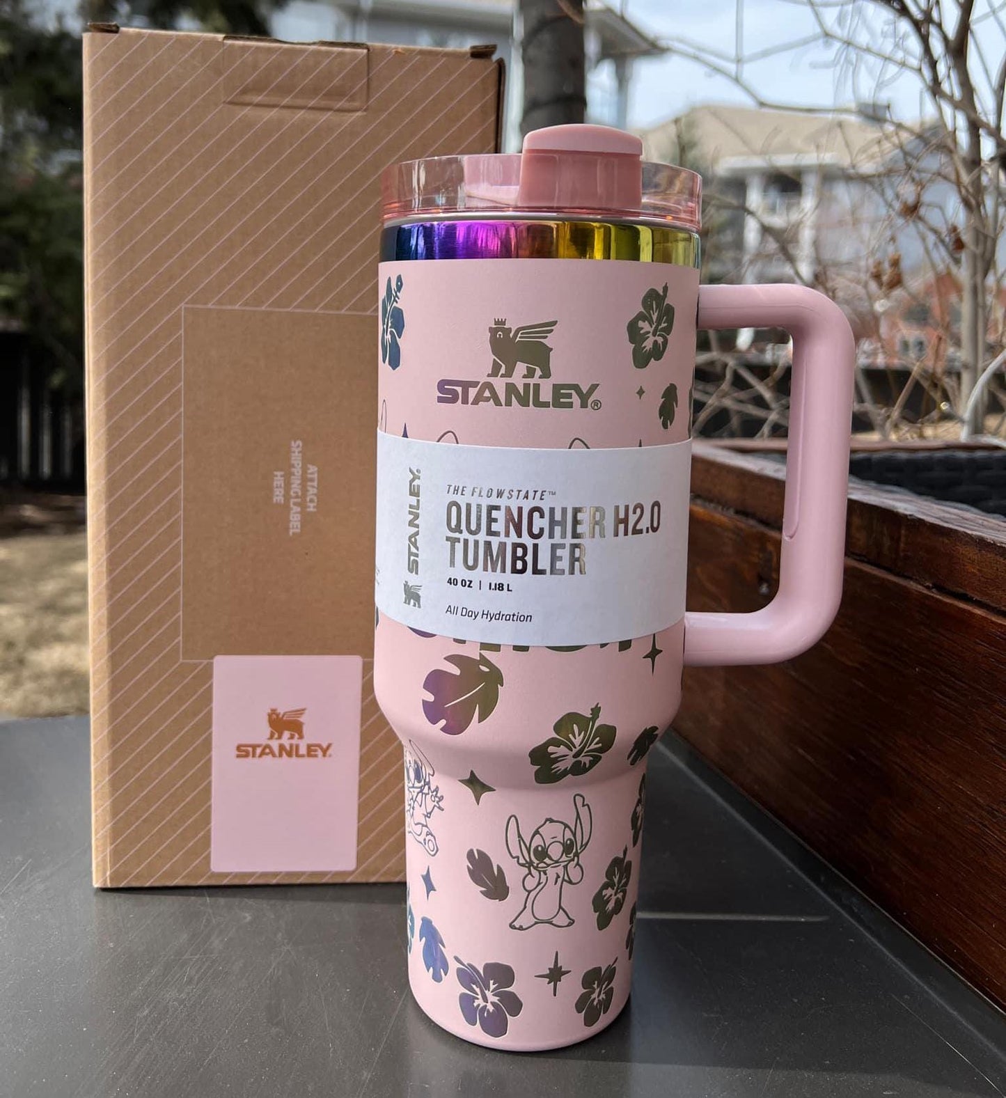 Laser engraved custom Stitch Stanley 40 oz Quencher, Birthday gift for teens & adults, Birthday gift for her, Travel cup, Trendy Tumbler