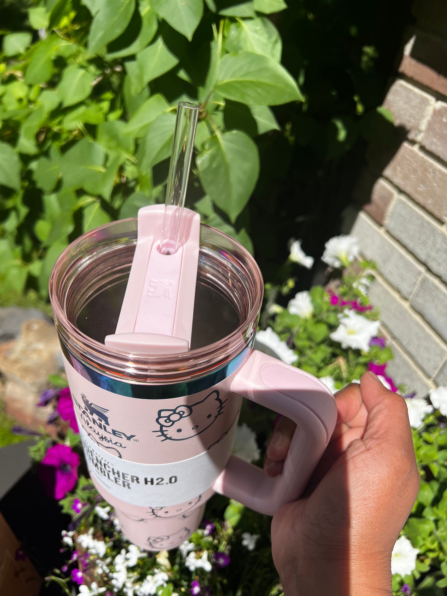 40 Oz Laser engraved custom Kitty Stanley 40 oz Quencher, Birthday gift for teens adults, Valentines gift for her, Travel cup, Trendy Tumbler